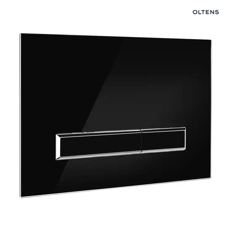 Oltens TORNE przycisk spłukujący do WC szklany czarny/chrom/czarny 57200300