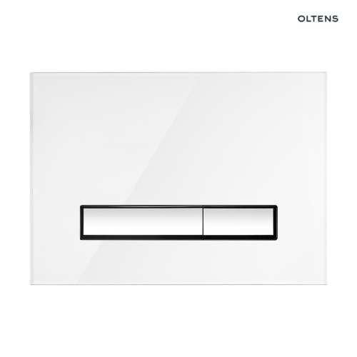 Oltens TORNE przycisk spłukujący do WC szklany biały/chrom 57200010