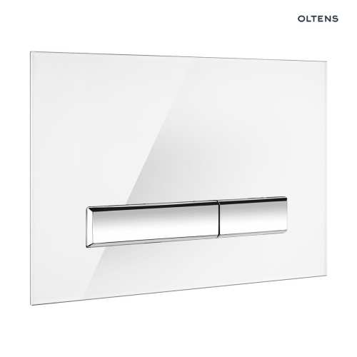 Oltens TORNE przycisk spłukujący do WC szklany biały/chrom 57200010