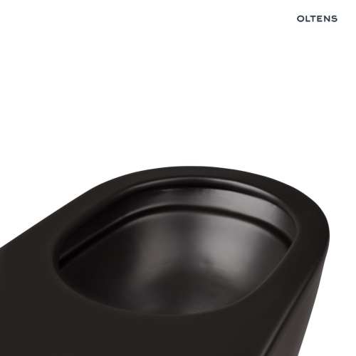 Oltens HAMNES miska WC wisząca PureRim z powłoką SmartClean z deską wolnoopadającą Ovan Slim czarny mat 42514300
