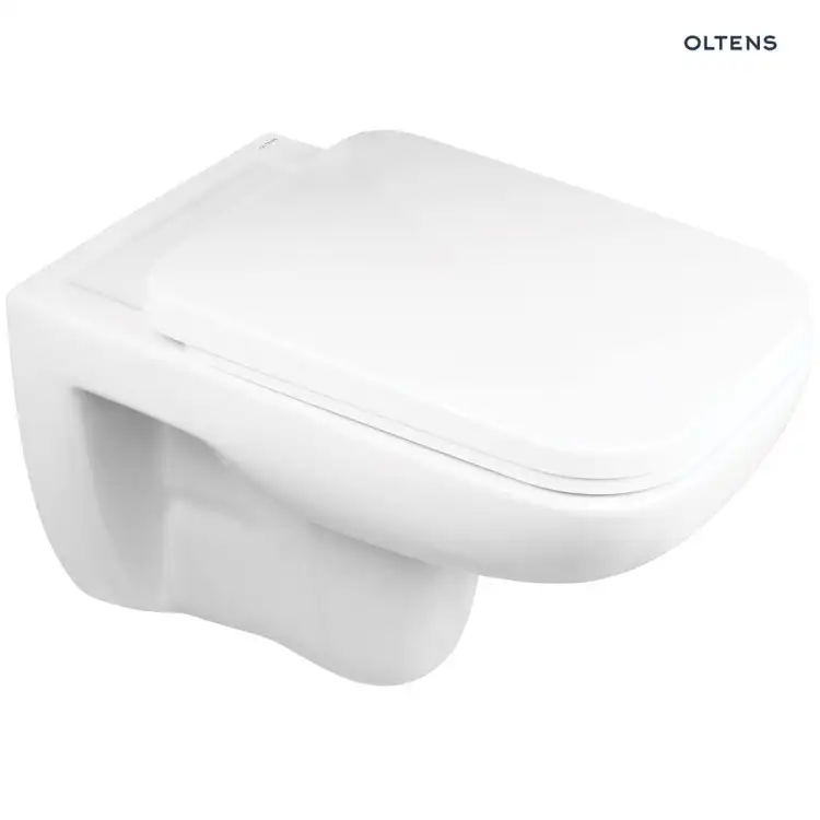 Oltens RIBBE miska WC wisząca PureRim z deską wolnoopadającą biała 42010000