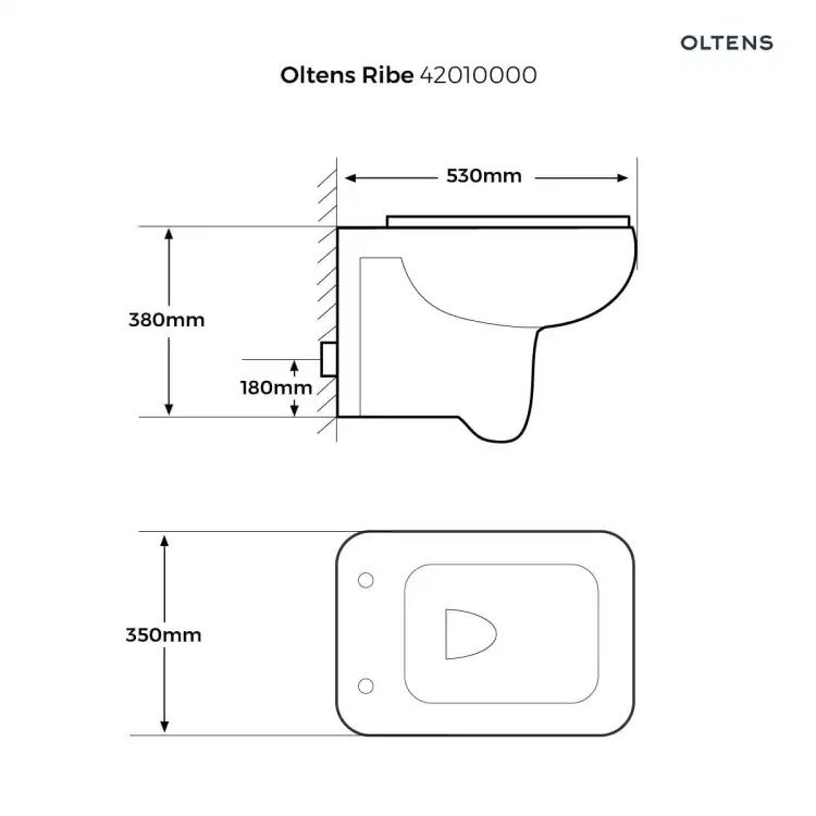Oltens RIBBE miska WC wisząca PureRim z deską wolnoopadającą biała 42010000
