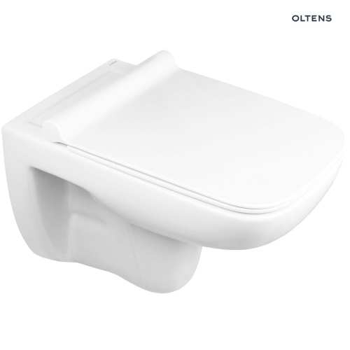 Oltens RIBBE miska WC wisząca PureRim z deską wolnoopadającą Slim biała 42011000