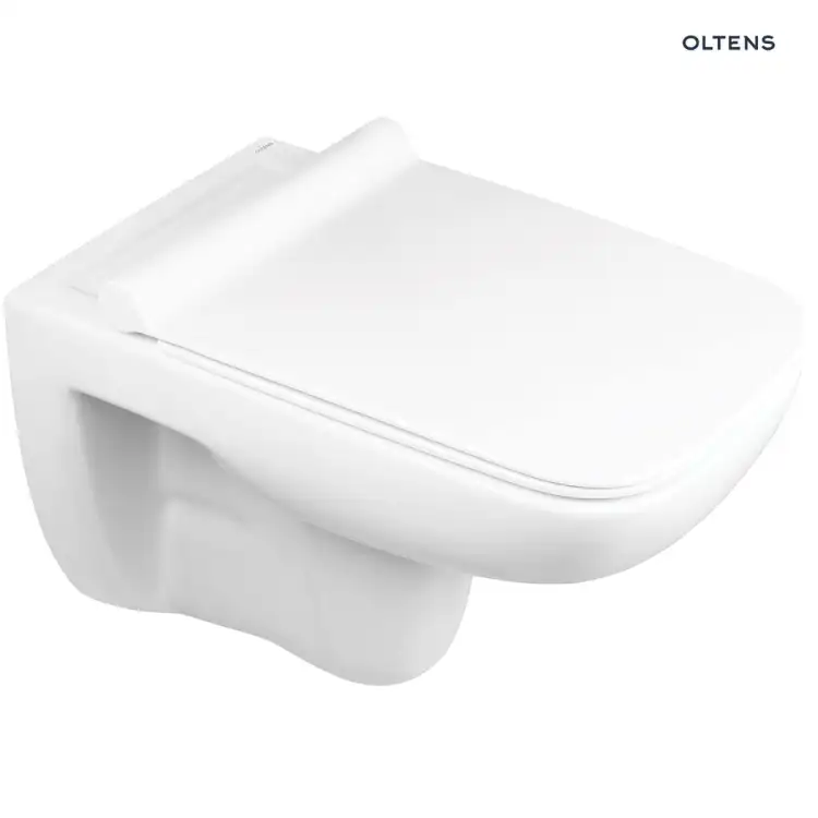 Oltens RIBBE miska WC wisząca PureRim z deską wolnoopadającą Slim biała 42011000