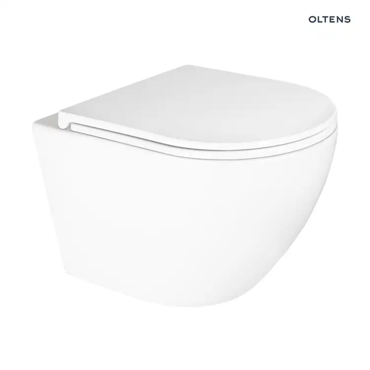 Oltens HAMNES Kort miska WC wisząca PureRim z deską wolnoopadającą biały 42020000