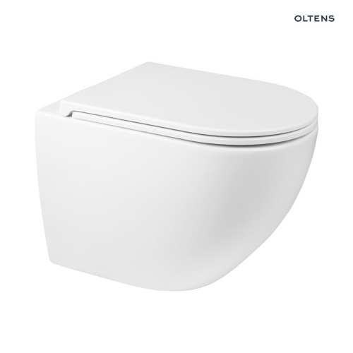 Oltens HAMNES Kort miska WC wisząca z deską wolnoopadającą Ovan Slim 42018000