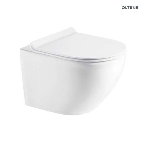 Oltens HAMNES Kort miska WC wisząca PureRim z deską wolnoopadającą Slim 42012000