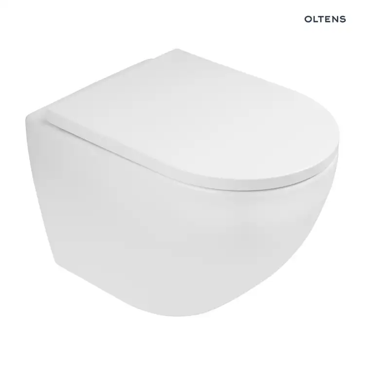 Oltens HAMNES Stille miska WC wisząca PureRim z deską wolnoopadającą biały 42023000