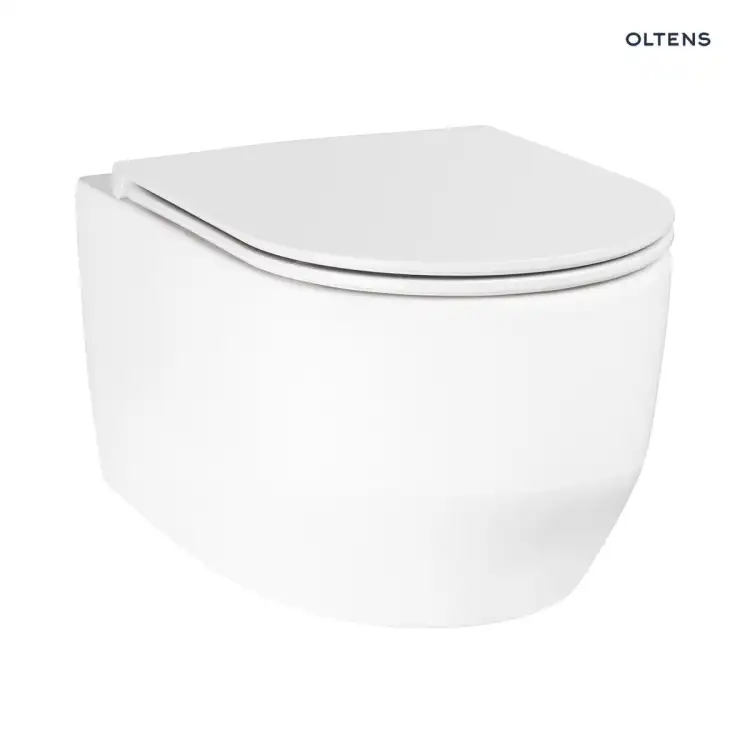Oltens HOLSTED miska WC wisząca PureRim z deską wolnoopadająca biały 42017000