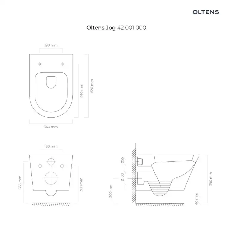 Oltens JOG miska WC wisząca PureRim z deską wolnoopadającą Slim 42005000