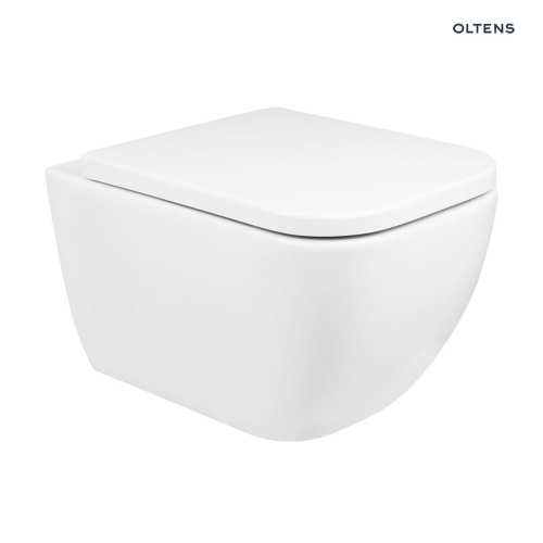 Oltens VERNAL miska WC wisząca PureRim z powłoką SmartClean z deską wolnoopadającą Slim 42507000