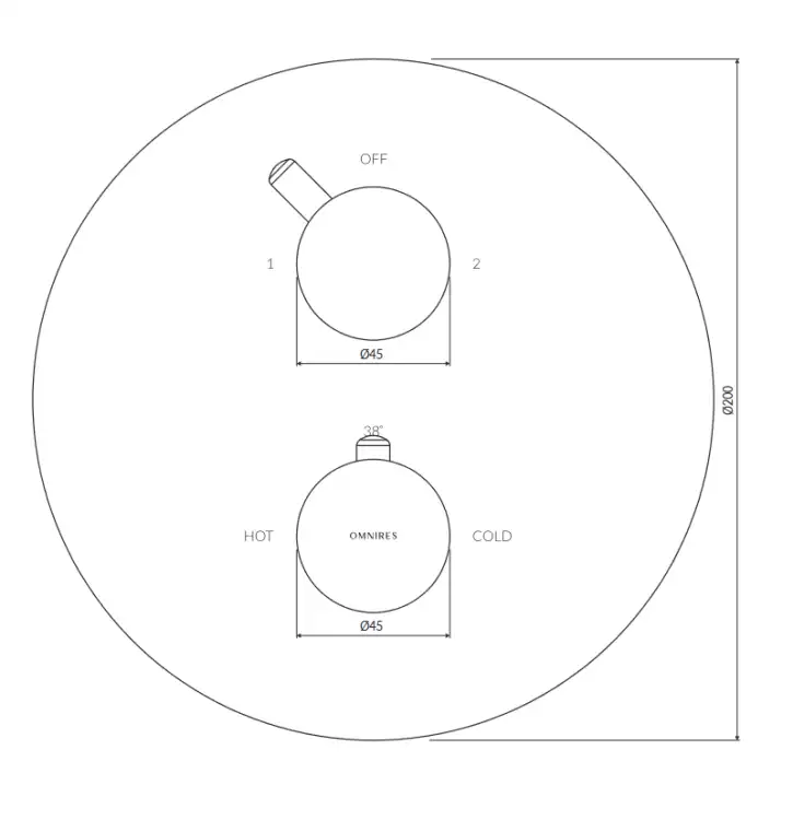 Omnires Y bateria wannowo-natryskowa termostat miedź połysk Y1236ROCP
