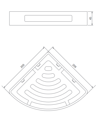 OMNIRES Uni koszyk prysznicowy Czarny mat 21 x 21 x 5 UN10332BL