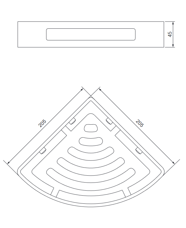 OMNIRES Uni koszyk prysznicowy Czarny mat 21 x 21 x 5 UN10332BL