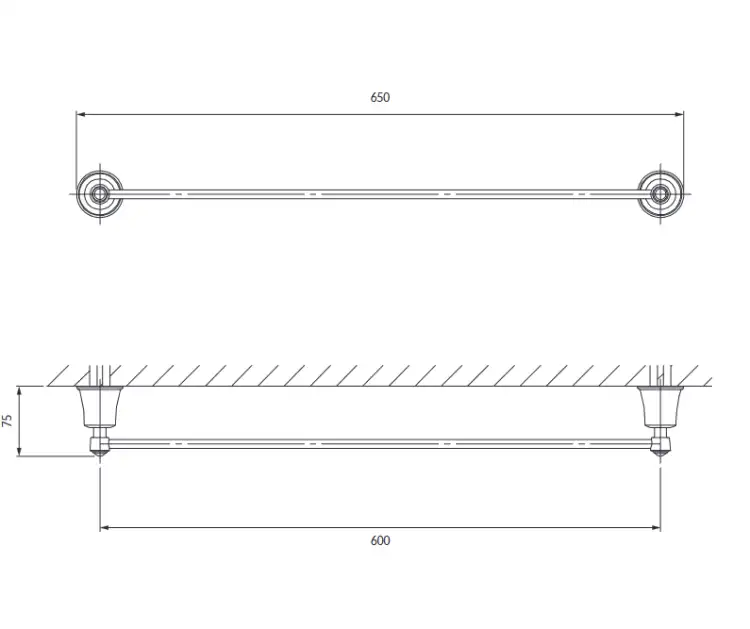 Omnires ART LINE wieszak na ręcznik 65 cm złoto połysk AL53216GL