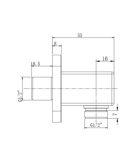 Omnires PARMA przyłącze wody czarny mat 8815BBL