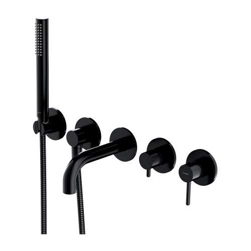 Omnires Y bateria wannowa 5-otworowa podtynkowa wylewka 160 mm czarna Y1237/1SBL