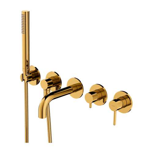 Omnires Y bateria wannowa 5-otworowa podtynkowa wylewka 160 mm złoty połysk Y1237/1SGL