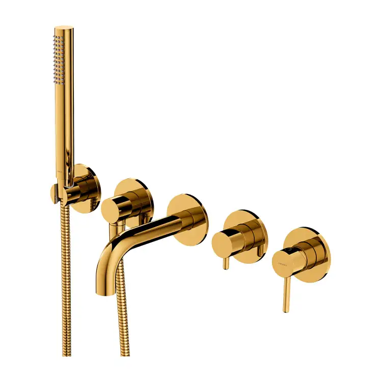 Omnires Y bateria wannowa 5-otworowa podtynkowa wylewka 160 mm złoty połysk Y1237/1SGL