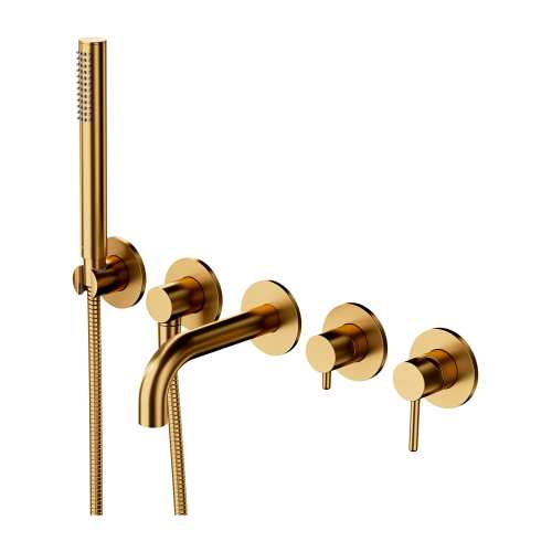 Omnires Y bateria wannowa 5-otworowa podtynkowa wylewka 160 mm złoty szczotkowany Y1237/1SGLB