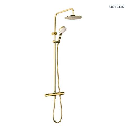 Oltens ATRAN system prysznicowy natynkowy z termostatem złoty połysk 36500800