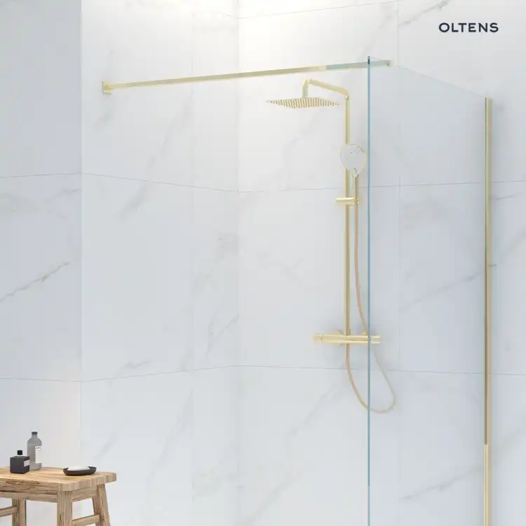 Oltens ATRAN (S) system prysznicowy natynkowy z termostatem złoty połysk 36501800