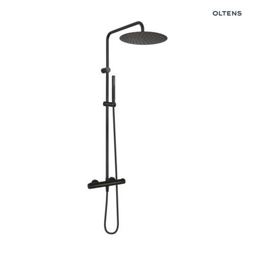Oltens BORAN system prysznicowy natynkowy z termostatem czarny mat 36502300