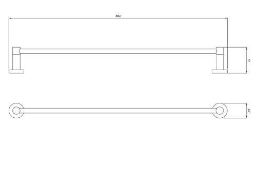 Omnires MODERN PROJECT wieszak na ręcznik 60 cm nikiel MP60216NI