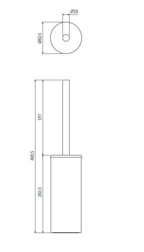 Omnires MODERN PROJECT szczotka toaletowa inox MP60622NI
