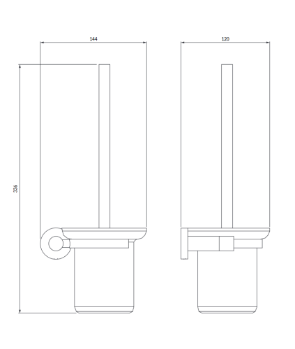 Omnires MODERN PROJECT szczotka toaletowa nikiel MP60620NI