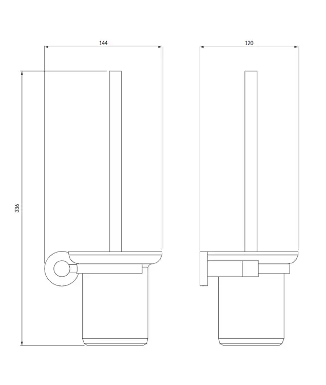 Omnires MODERN PROJECT szczotka toaletowa antracyt MP60620AT