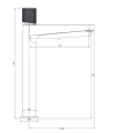 Omnires CONTOUR bateria umywalkowa wysoka miedź szczotkowana CT8012CPB