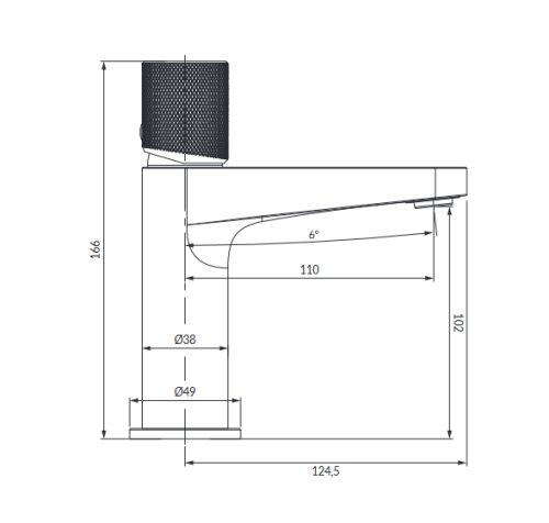 Omnires CONTOUR bateria umywalkowa miedź szczotkowana CT8010CPB