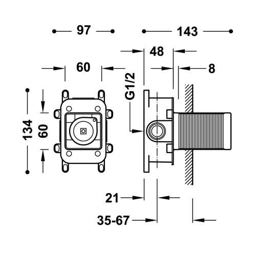 Tres RAPID-BOX korpus podtynkowy baterii jednouchwytowej 20827810