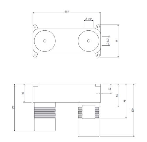 Omnires BOX podtynkowy do baterii umywalkowej BOX15HX