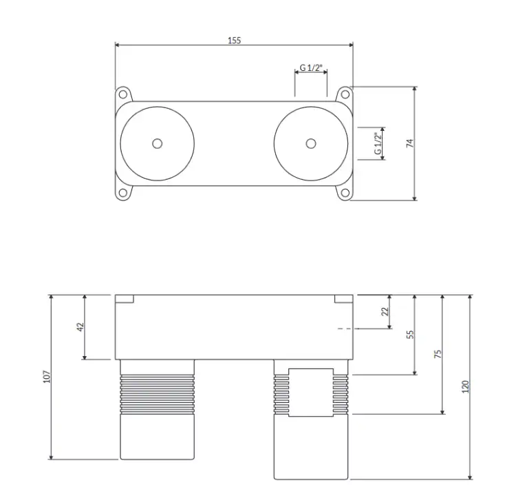 Omnires BOX podtynkowy do baterii umywalkowej BOX15HX