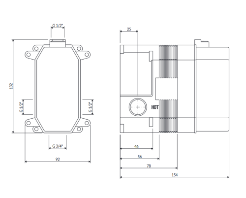 Omnires BOX podtynkowy do baterii mieszaczowych 2-w BOX35X