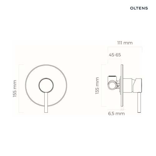 Oltens Molle bateria prysznicowa podtynkowa kompletna grafit 33100400