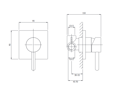 Omnires Y bateria prysznicowa podtynowa chrom Y1245/KCR