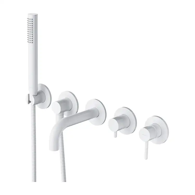 Omnires Y bateria wannowa 5-otworowa podtynkowa wylewka 160 mm biały mat Y1237/1SWM