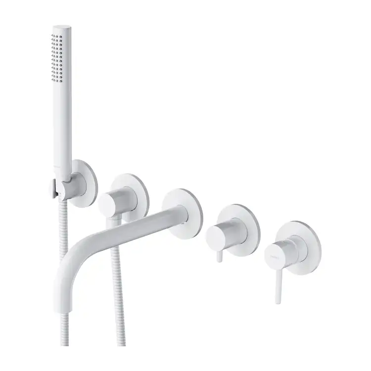 Omnires Y bateria wannowa 5-otworowa podtynkowa wylewka 220 mm biały mat Y1237/1WM