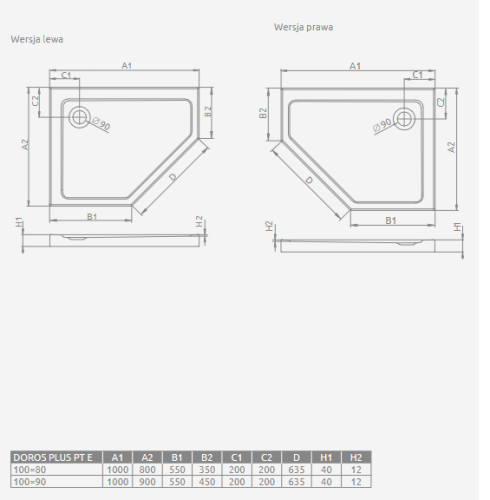 Radaway DOROS PLUS PT E