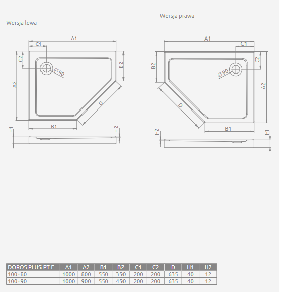 Radaway DOROS PLUS PT E