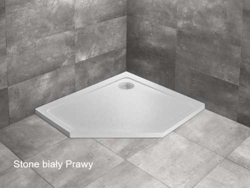 Radaway DOROS PT E brodzik stone biały Prawy