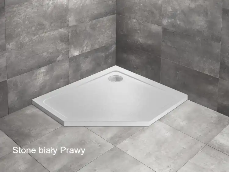 Radaway DOROS PT E brodzik stone biały Prawy