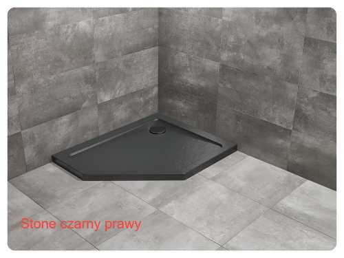Radaway DOROS PT E brodzik stone czarny prawy