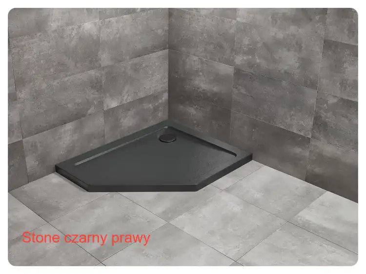 Radaway DOROS PT E brodzik stone czarny prawy