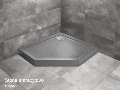 Radaway DOROS PT E COMPACT brodzik z obudową prawy stone antracyt