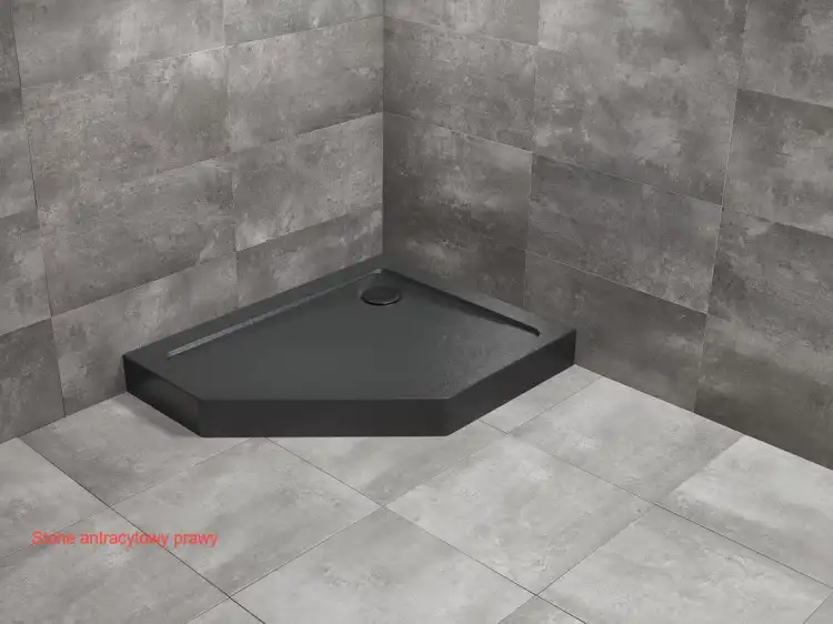Radaway DOROS PT E COMPACT brodzik z obudową prawy stone czarny