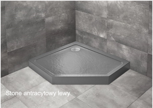 Radaway DOROS PT E COMPACT brodzik z obudową stone antracytowy lewy